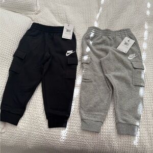 Nike Kids Black and Gray Cargo Joggers